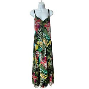 Elana Kattan maxi Dress L spaghetti straps slip dress art to wear USA artsy